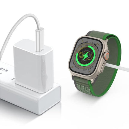 Green Lion Ultra Magnetic Charger Braided Cable 1M (Type-C Interface) for iWatch - Xpressouq