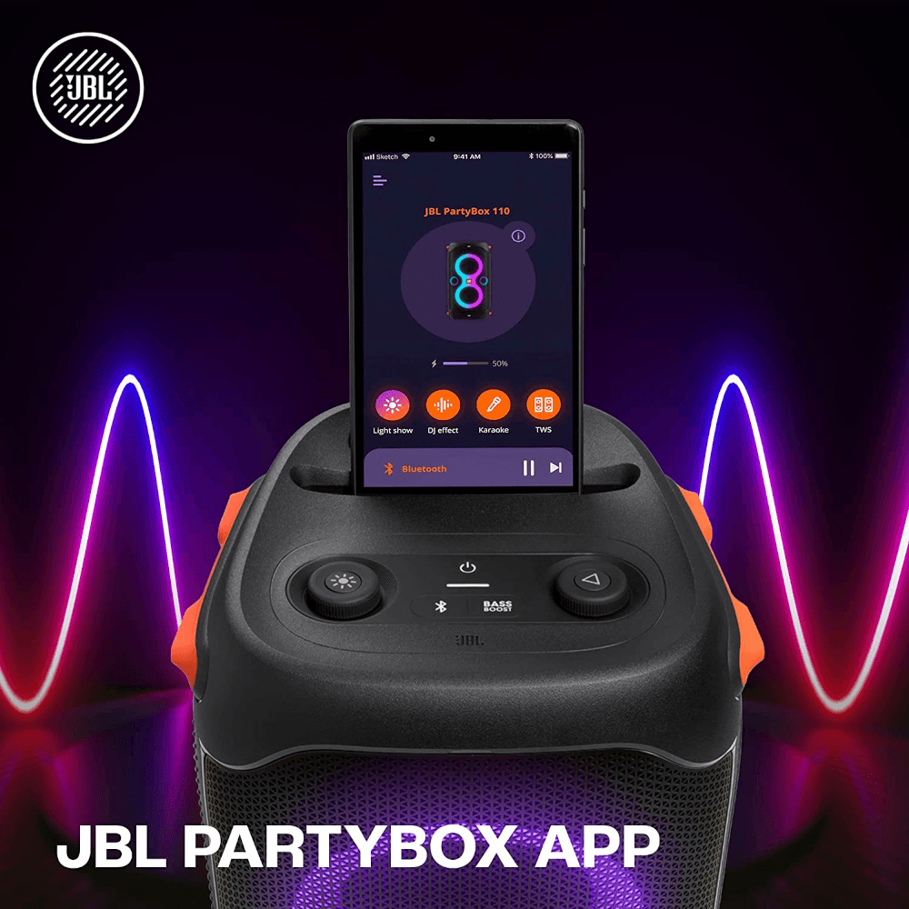  JBL PartyBox 110 - Portable Party Speaker with Built-in Lights,  Powerful Sound and deep bass, Black : Electronics