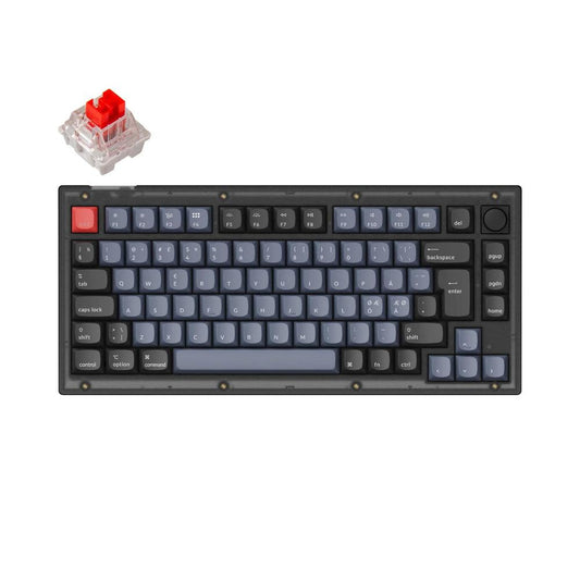 Keychron V1 QMK Custom Mechanical Keyboard V1-C1 Frosted Black - Xpressouq