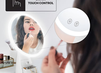 Porodo LED Makeup Mirror with 2xDrawer 2000 mAh - White / Rose Gold