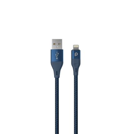 Porodo Aluminum Braided Lightning Cable 1.2M 2.4A - Blue - Xpressouq