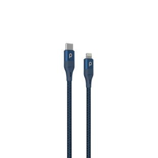Porodo Aluminum PD Braided USB-C to Lightning Cable 2.2M 9V - Blue - Xpressouq