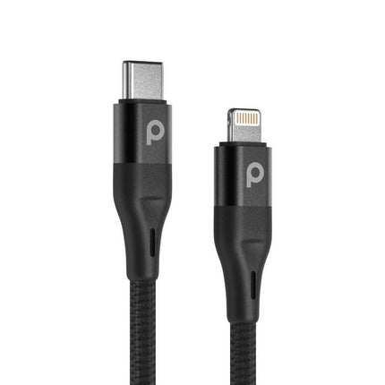 Porodo Aluminum PD Braided USB-C to Lightning Cable 2.2M 9V - Blue - Xpressouq