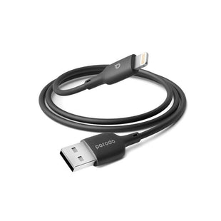 Porodo Blue PVC Lightning Cable 1m/3.2ft, USB-A to Lightning, 12W 5V/2.4A, Charge & Sync - Black - Xpressouq