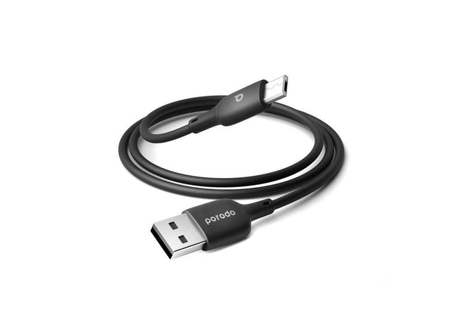 Porodo Blue PVC Micro Cable 1m/3.2ft, USB-A to Micro, Charge & Sync, Smart Design - Black - Xpressouq