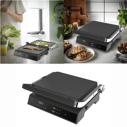 Porodo LifeStyle Glasstop Digital Grill with Removable Grill Plate 2000W - Black - Xpressouq