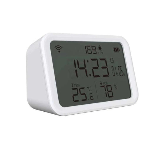 Porodo Lifestyle Wi-Fi Smart Clock with Ambience Sensor - White - Xpressouq
