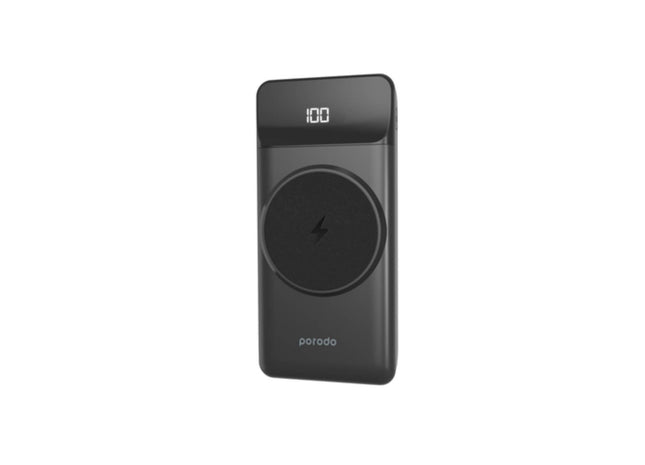 Porodo Portable MagSafe Power Bank 10000mAh with LED Digital Display, Fast Wireless Universal Power Bank for iPhone 13 Pro Max/13 Pro/13/13 Mini and other phones Black - Xpressouq