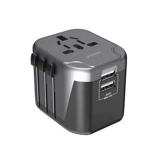 Porodo PD-303UTV-BK Dual Port Universal Travel Charger PD 18W + QC3.0, with Dual USB Port 2.4A - Black - Xpressouq