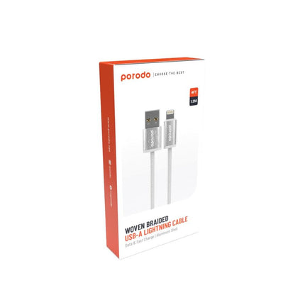 Porodo Woven 2.4A USB A to Lightning Cable 1.2M - Xpressouq