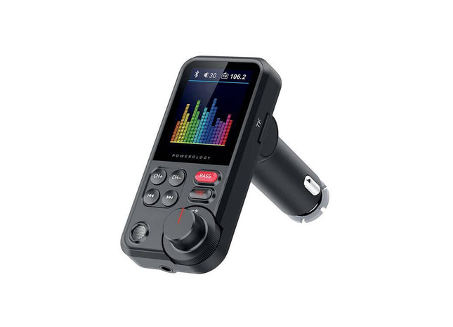 Powerology Bluetooth FM Transmitter Pro PCCSR003 Car Charger Fast Charging 18W - Black - Xpressouq