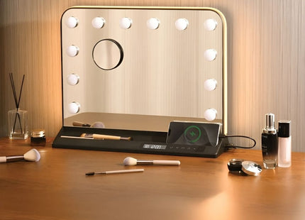 Green Lion  Vanity Mirror - Black
