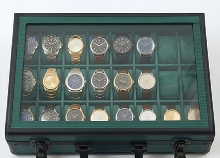 Luxury Watch Storage Organizer Case – 24 Slot Watch Display Box