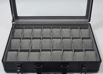 Luxury Watch Storage Organizer Case – 24 Slot Watch Display Box