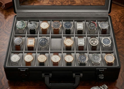 Luxury Watch Storage Organizer Case – 24 Slot Watch Display Box